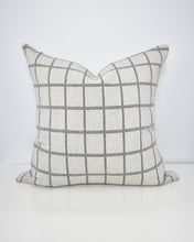 Load image into Gallery viewer, Grey Windowpane Washable Pillow Cover