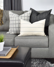Load image into Gallery viewer, Grey Windowpane Washable Pillow Cover