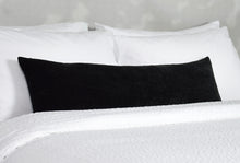 Load image into Gallery viewer, Faux Velvet Black Long Lumbar Pillow Cover